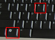 Keyboard, Windows Key and R Key